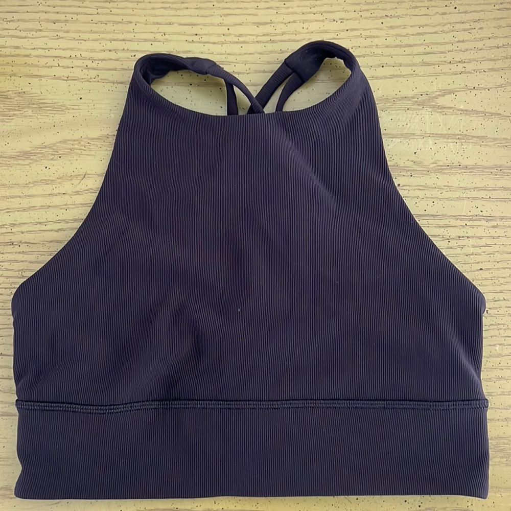 Black lululemon high neck sport bra